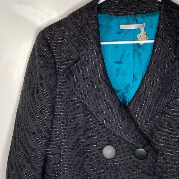 Classiques entier large button textured plus size blazer career black XL lined n - Picture 3 of 8